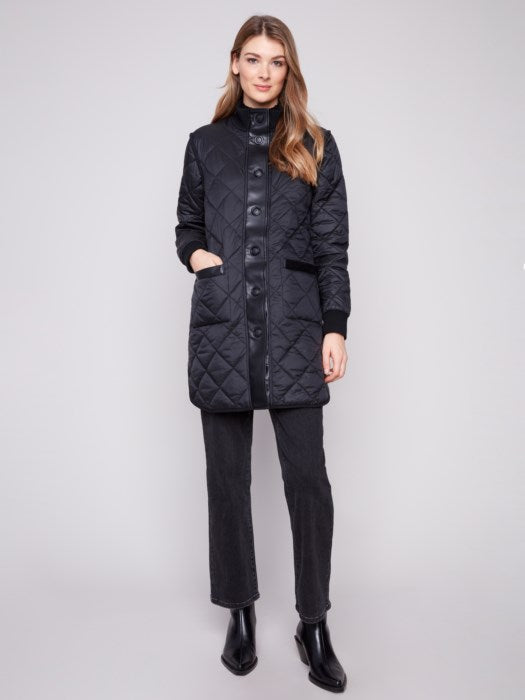 CHARLI B LONG QUILTED REVERSIBLE JACKET